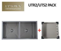 INTERCHANGE UPTOWN SQUARE DOUBLE BOWL SINK + DRAIN TRAY - UTR2 PACK