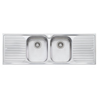 OLIVERI DIAZ DOUBLE BOWL DOUBLE DRAINER TOPMOUNT SINK WITH 2 ACCESSORIES - DZ153