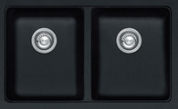 FRANKE KUBUS BLACK FRAGRANITE DOUBLE BOWL SINK - KBG120 ONYX