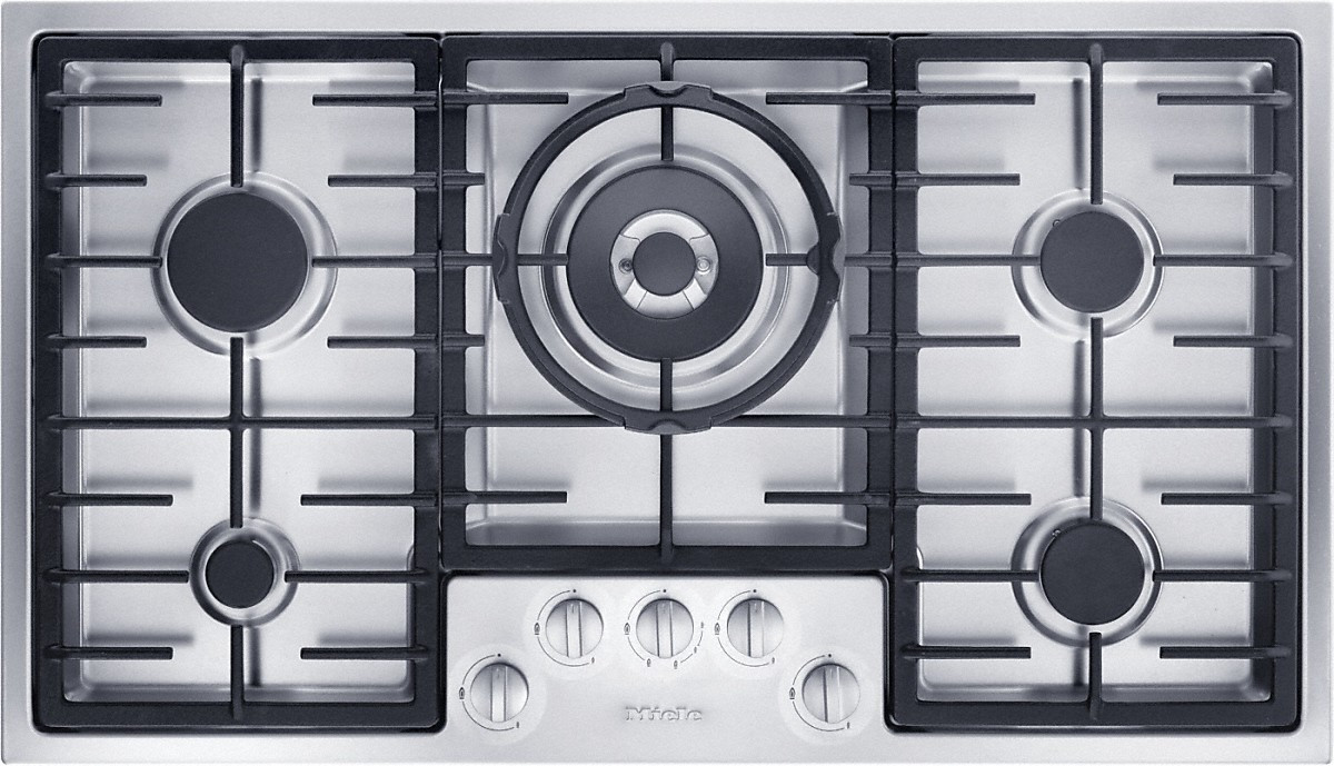 Miele 90cm S Steel Gas Cooktop With Dual Wok Burner Km2354g