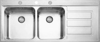 FRANKE EPOS DOUBLE BOWL STAINLESS STEEL FLUSHMOUNT SINK - EOX 221