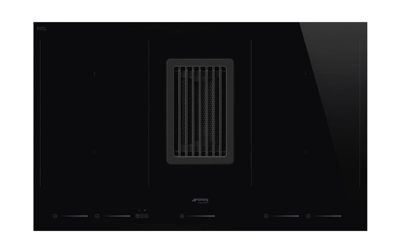 SMEG LINEA 83CM INDUCTION COOKTOP WITH INTEGRATED EXTRACTOR HOBD682D