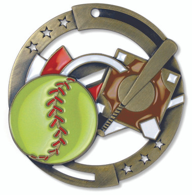 Softball Enameled Medal from Cool School Studios.