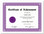 Shown is certificate border, style 1, in purple ink on white paper (Cool School Studios 02200).