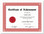 Shown is certificate border, style 1, in red ink on white paper (Cool School Studios 02200).