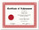 Shown is certificate border, style 1, in red ink on parchtone paper (Cool School Studios 02201).