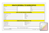 Image shows Health Referral 3-part Carbonless Form from Cool School Studios.