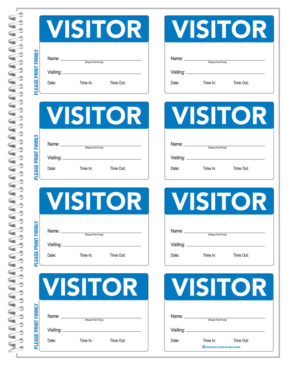 Visitor Log Book, Spiral-Bound Visitor Badges, Guest Register Book, Carbon  Copy - 150 Badges