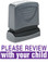 Image shows imprint of PLEASE REVIEW WITH YOUR CHILD stamp (35172) and XStamper view.