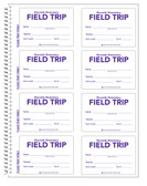 Shown is a badge page from the Cool School Studios Custom Field Trip ID Secure-D Duplicate Log-in Book (04007).