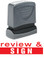 Image shows imprint of REVIEW & SIGN stamp (35171) and XStamper view.