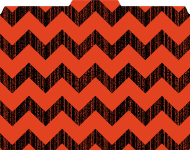 Images shows a 1/3 cut tab file folder in a chevron pattern (black and red).