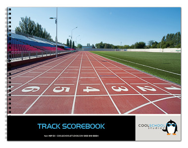Shown here is the cover of the 19 Meet Track Scorebook from Cool School Studios (BR 511).