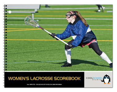 Image shows cover of Women's Lacrosse Scorebook (BR 575) from Cool School Studios.
