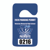 Shown is KC-4H_N1 1-color Consecutive Numbered Plastic Parking Hang Tag from Cool School Studios.