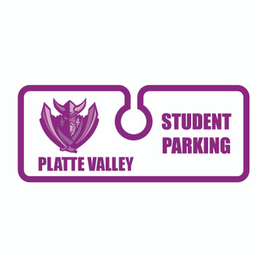 Shown is a single color Security Plastic Parking Hang Tag from Cool School Studios (KC-5H_1).