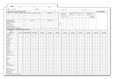 Folded View of Texas PreK-12 Student Permanent Record Folder (Legal Size).