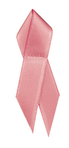 Shown is satin awareness ribbon in pink (Cool School Studios 09002).