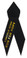 Shown is the black satin awareness ribbon with customization foil imprint option.