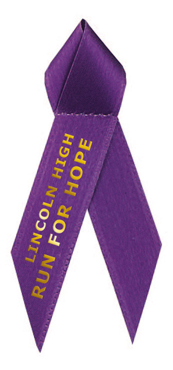 Purple - Satin Awareness Ribbons - Priced 100 Per Bag - Cool School Studios