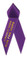 Shown is the purple satin awareness ribbon with customization foil imprint option.