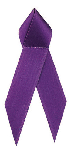 Shown is satin awareness ribbon in purple (Cool School Studios 09005).