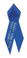 Shown is the blue satin awareness ribbon with customization foil imprint option.