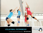 Shown is the cover of the 36 match Volleyball Scorebook from Cool School Studios (BR 536).