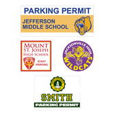 Image of four parking permit options from Cool School Studios.