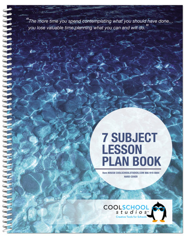 Hard Cover option for the 7-Subject Teacher's Lesson Plan Book (05038) from Cool School Studios.