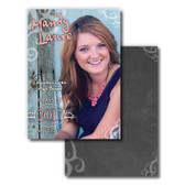 Image shows Senior Announcement Style 02 Barnwood & Chalk from Cool School Studios.