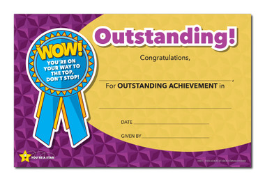 Shown is the YOU’RE A STAR Outstanding Award (Cool School Studios 03014).