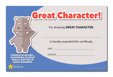 Shown is the YOU’RE A STAR Great Character Award (Cool School Studios 03018).
