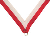 Red and White Medal Neck Ribbon - Priced Each Starting at 12