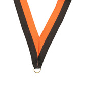 Black and Orange Medal Neck Ribbon - Priced Each Starting at 12