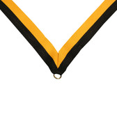 Black and Gold Medal Neck Ribbon - Priced Each Starting at 12