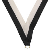 Black & White Medal Neck Ribbon - Priced Each Starting at 12