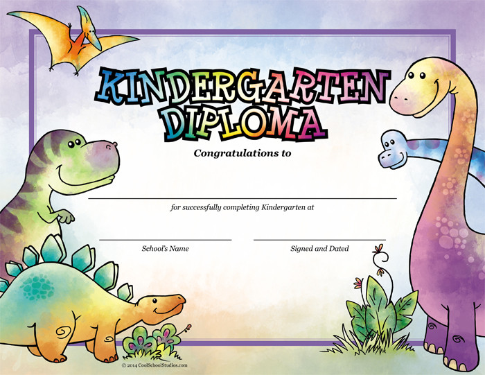 Package of 25 Dinosaurs Cool School Studios Kindergarten Diploma 