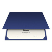 Shown is blank diploma certificate cover in patriot blue (Cool School Studios 01310).