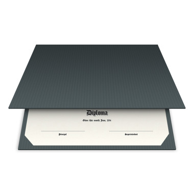 Shown is blank diploma certificate cover in charcoal (Cool School Studios 01311).