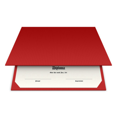 Shown is blank diploma certificate cover in red pepper (Cool School Studios 01313).