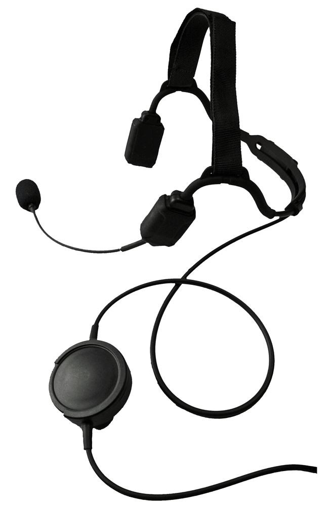 Tactical Elite Temple Bone Conduction Headset - Boom Mic - Motorola HT1250