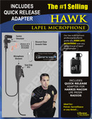Hawk Lapel Microphone with Quick Release for Harris M/A-Com LPE Prism Radios