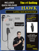 Hawk Lapel Microphone with Quick Release for Kenwood TK and NexEdge Radios