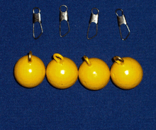 EZ Hang Custom Cannon Ball Weights 4 pack with clips.