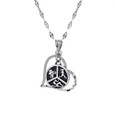 Sterling silver Triathlon heart necklace on a star chain.