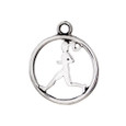Sterling silver cutout runner girl charm. Comes with jump ring. (Not shown).