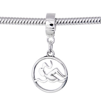 Swimmer charm on charm carrier.