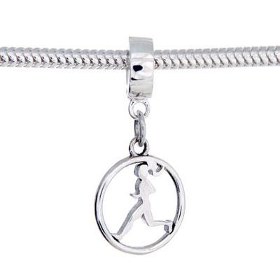 Our Run Circle Dangle Bead includes a run circle charm on a bail so you can add it to your Milestones Memory Bracelet.