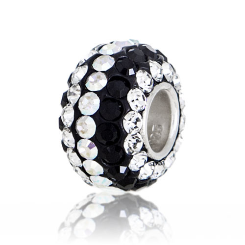 Festival chat Fancy Swarovski Black Clear Crystal Stripe Bead - Milestones Sports Jewelry and  Apparel